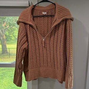 Aerie Brown Cowl Neck Sweater